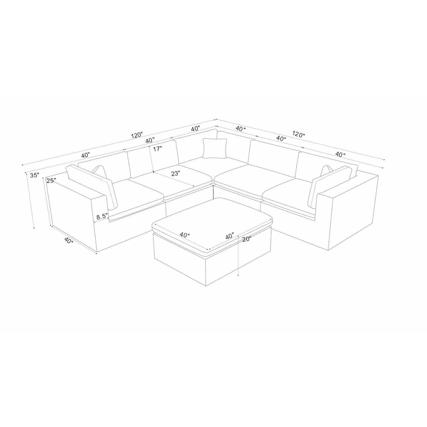 Custom Configuration Modular Sectional With Toss Pillows Home Essentials