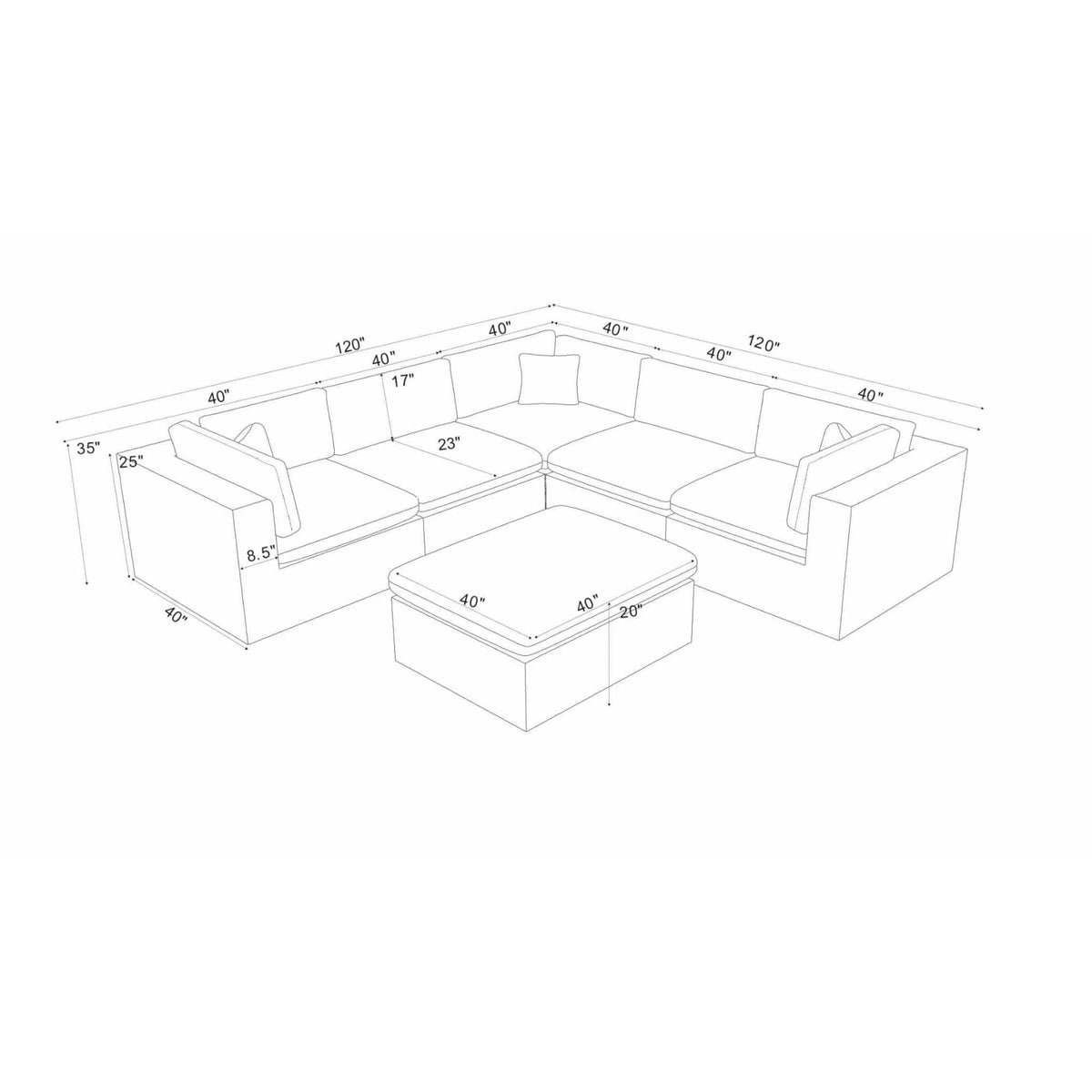 Custom Configuration Modular Sectional With Toss Pillows Home Essentials
