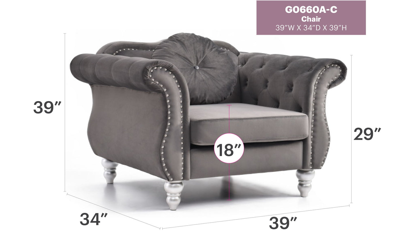 Chic Transitional Flared Arm Chair Glory Furniture