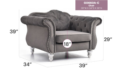 Chic Transitional Flared Arm Chair Glory Furniture