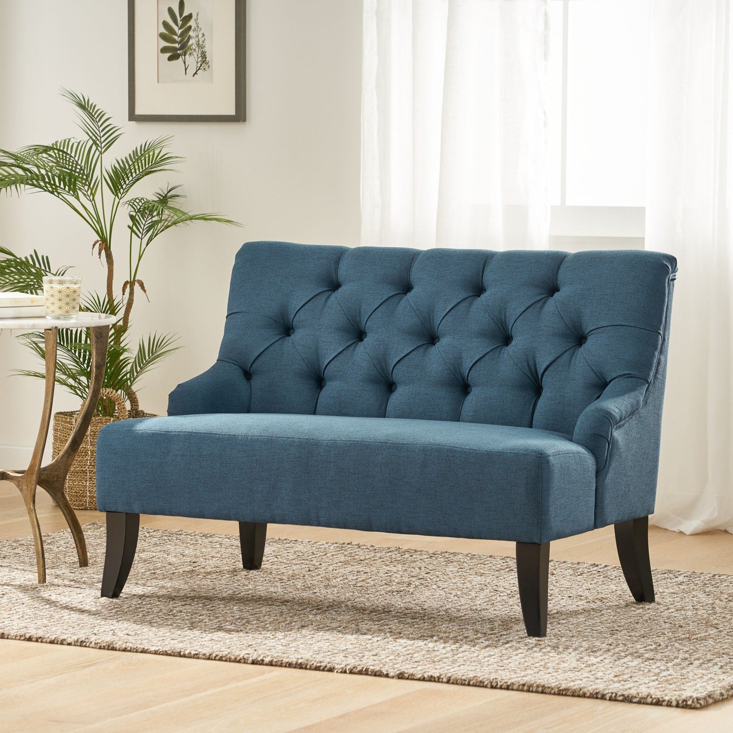 Nicole - French Style Upholstered Loveseat With Tufted Backrest Noble House