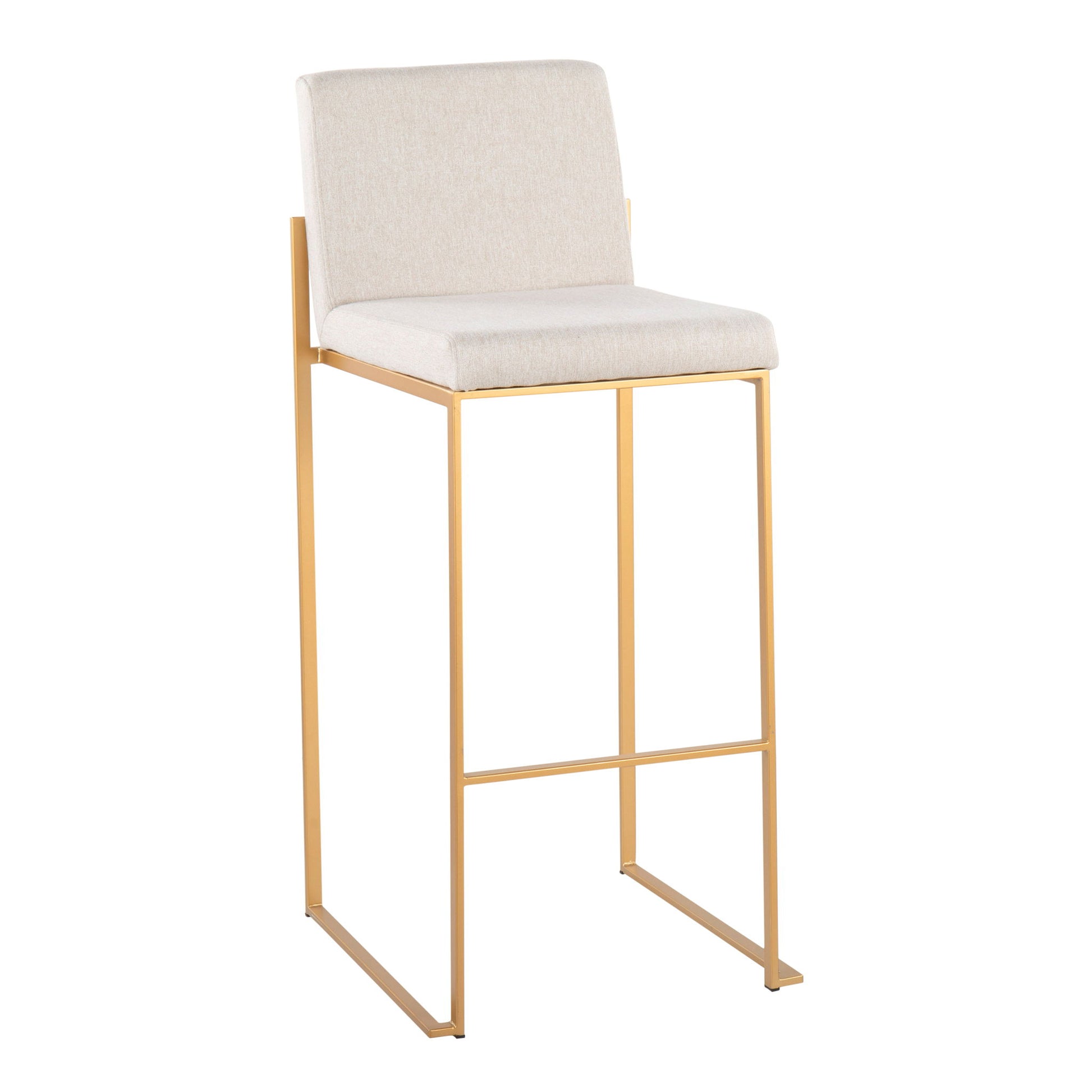 Fuji - Contemporary Design High Back Barstool (Set of 2) Lumi Source
