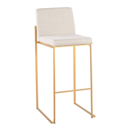 Fuji - Contemporary Design High Back Barstool (Set of 2) Lumi Source