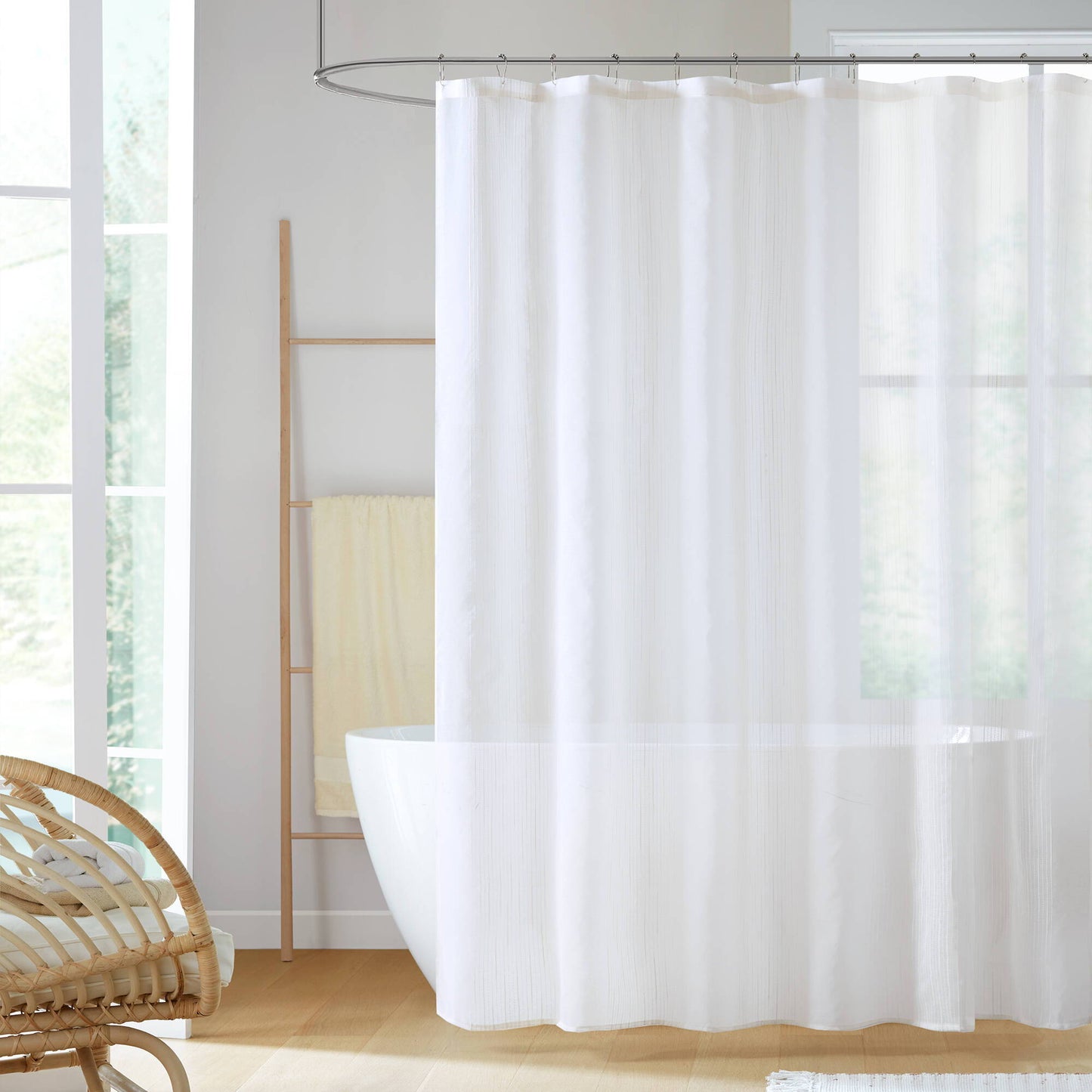 Anna - Sheer 72x84" Shower Curtain - White Madison Park