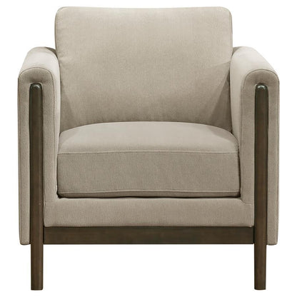 Islington - Fabric Upholstered Panel Arm Accent Chair - Taupe Coaster Fine Furniture