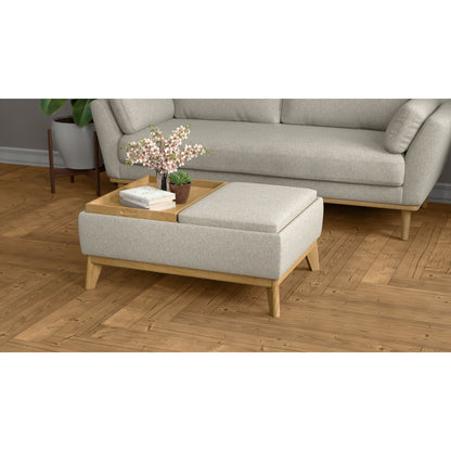 Reversible Tray Ottoman - Tan Emerald Home