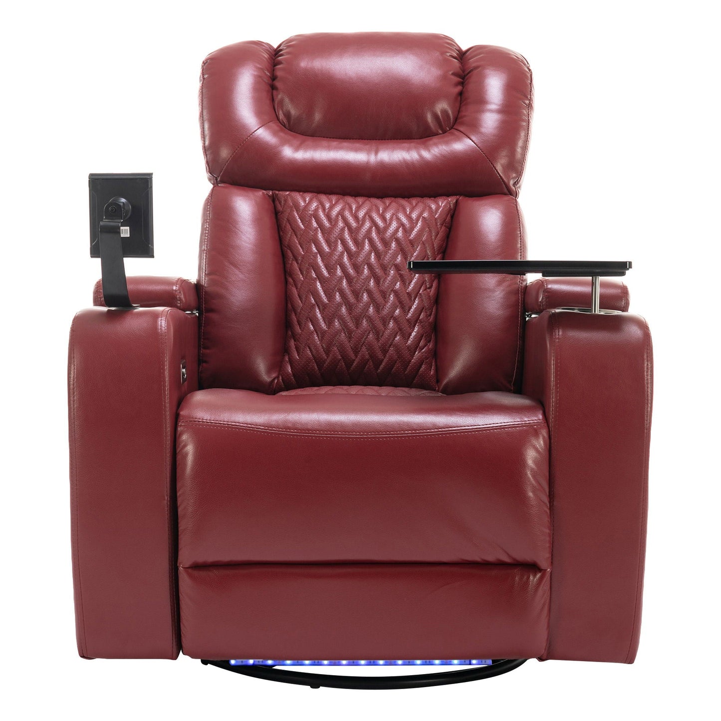 270 Degree Swivel Power Recliner With Tray Table, Phone Holder, Cup Holder, USB Port Hearth and Haven