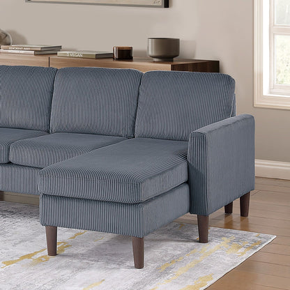Sectional Set With Dual Chaises And Square Arms Home Essentials