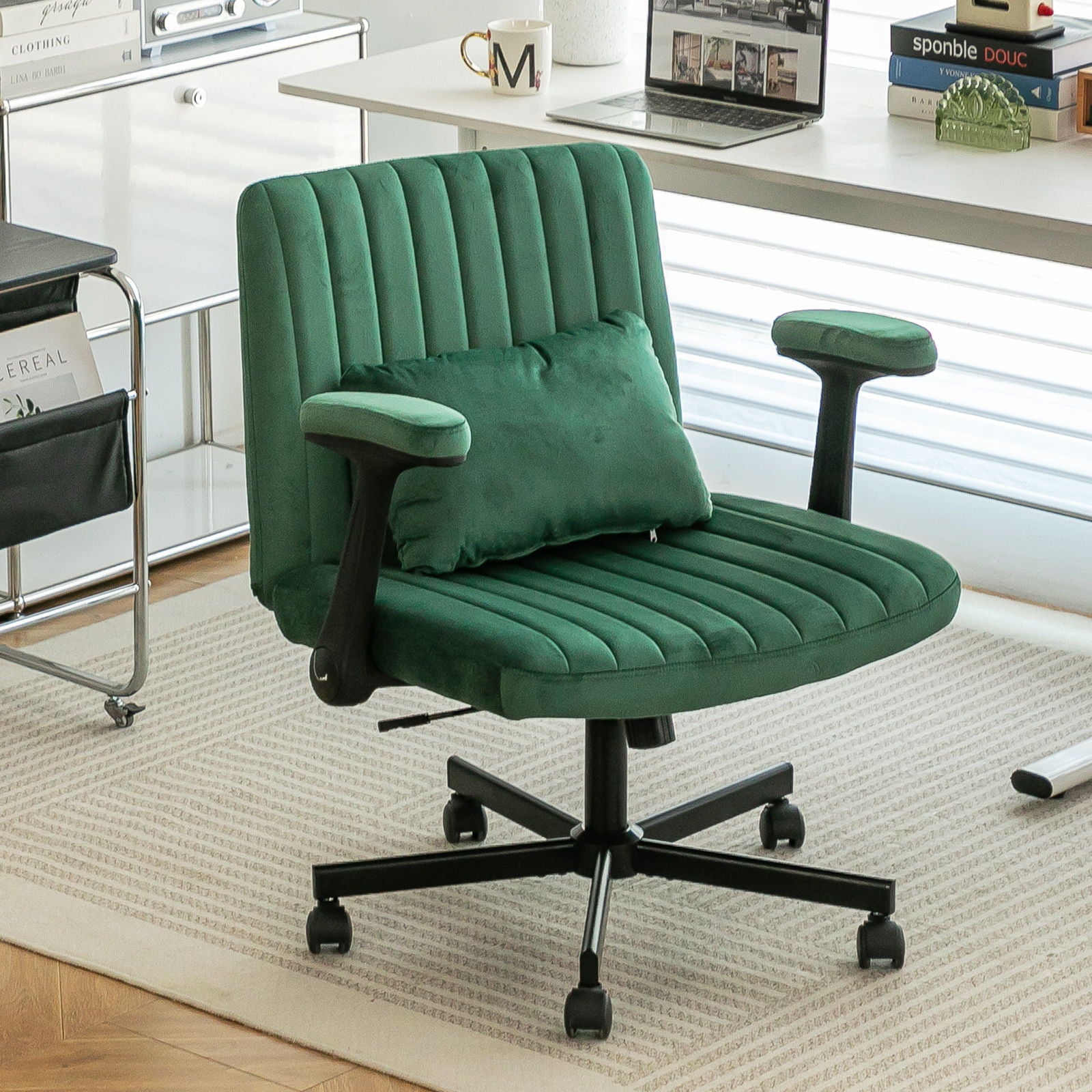 Criss Cross Armrest Office Chair With Wheels Home Essentials
