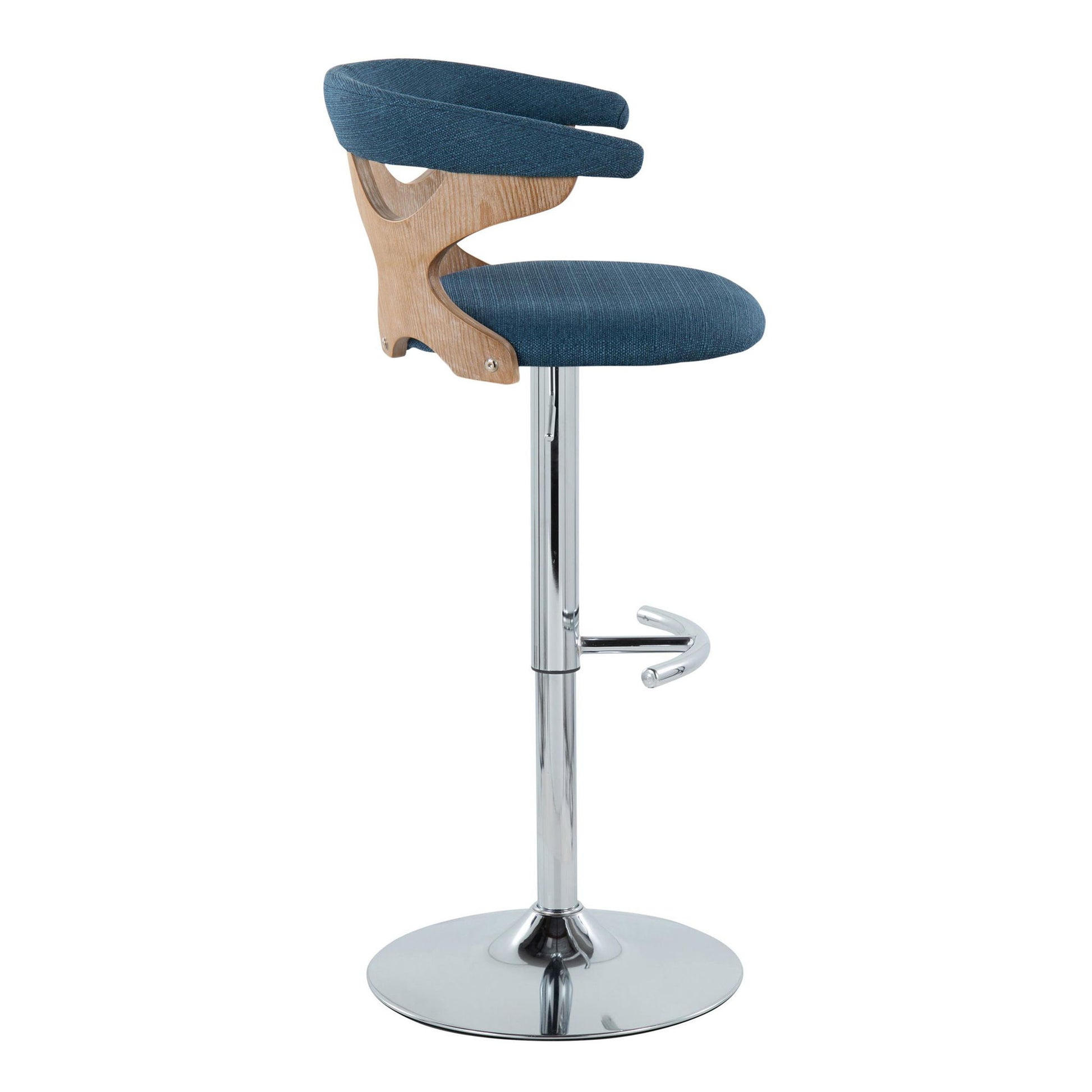 Gardenia - Contemporary Adjustable Barstool With Swivel / Rounded T Footrest (Set of 2) Lumi Source