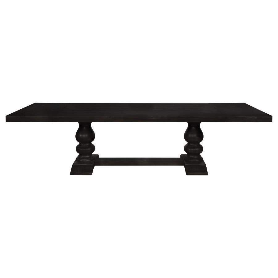 Phelps - Extension Leaf Dining Table Distressed Noir - Distressed Nior CoasterEssence