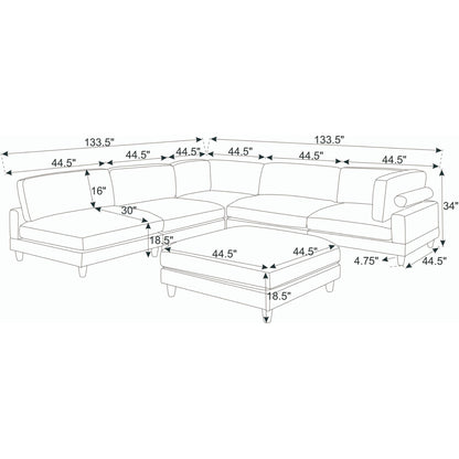 Modern Modular Sectional With Adjustable Back Support Home Essentials
