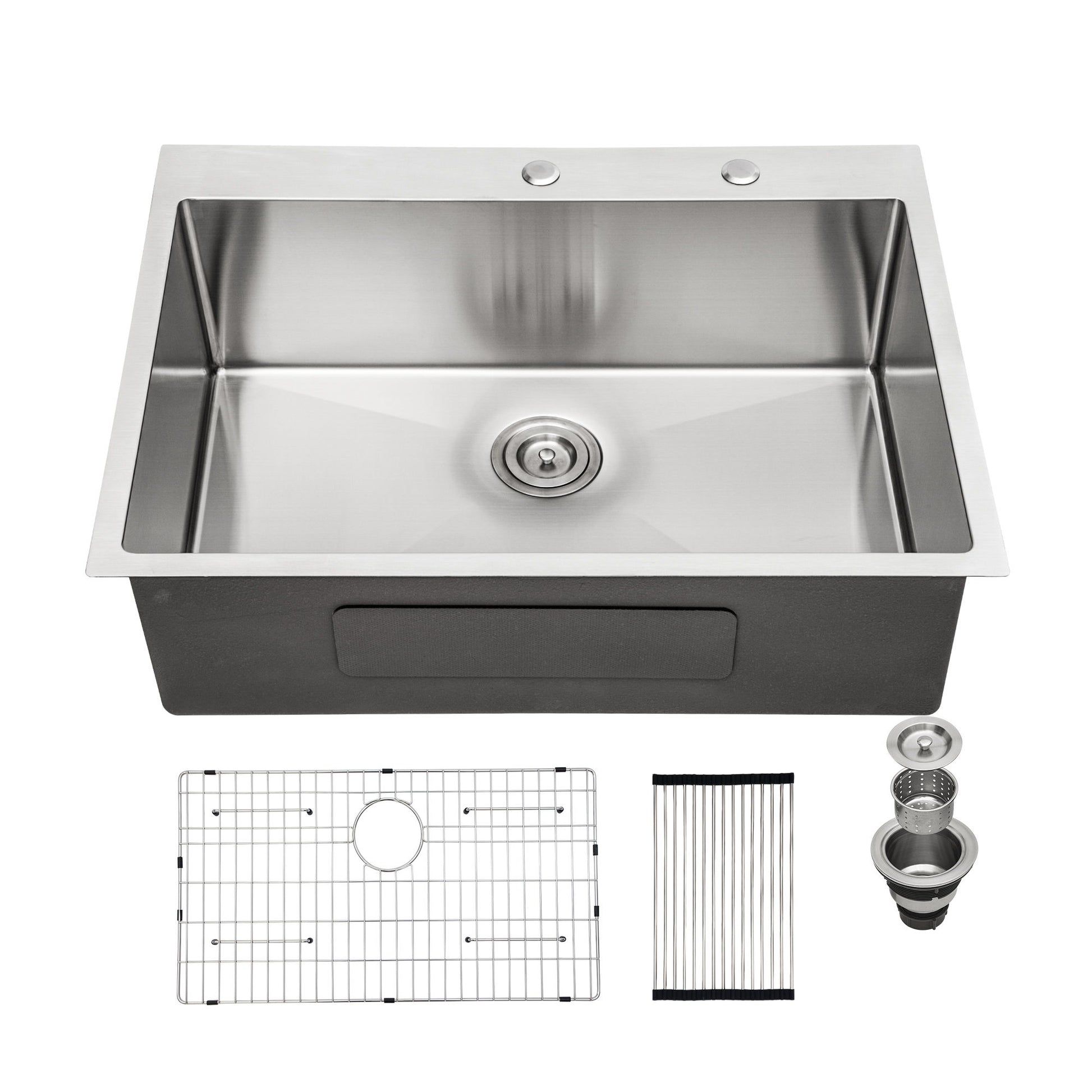 Drop In Kitchen Sink, 16 Gauge Stainless Steel, Single Bowl, Topmount Basin Daily Nest
