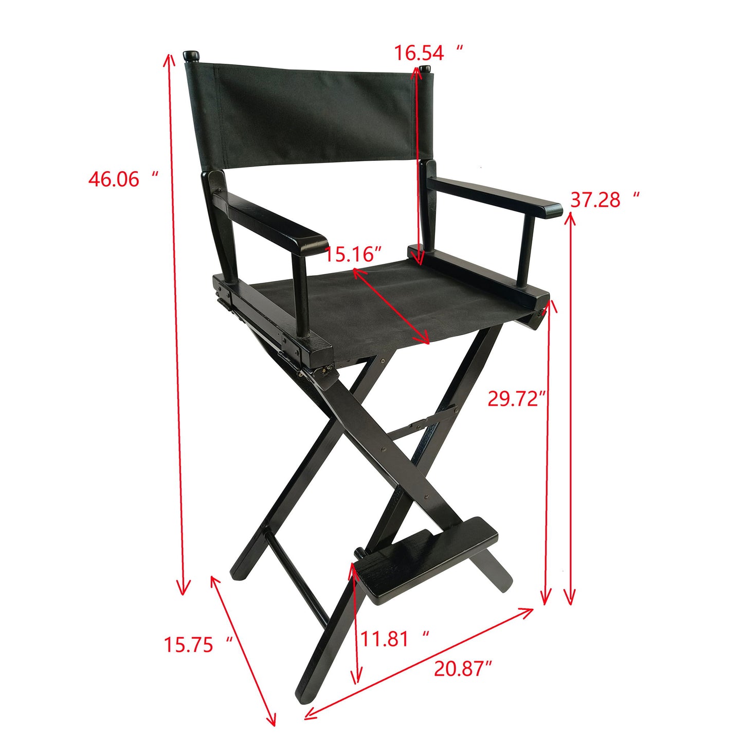 Casual Home Director's Chair, Foldable Style, Suitable For Adults (Set of 2) - Black Home Essentials