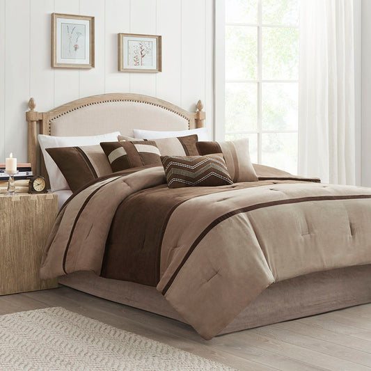 Palisades - Queen 7 Piece Comforter Set - Brown Madison Park