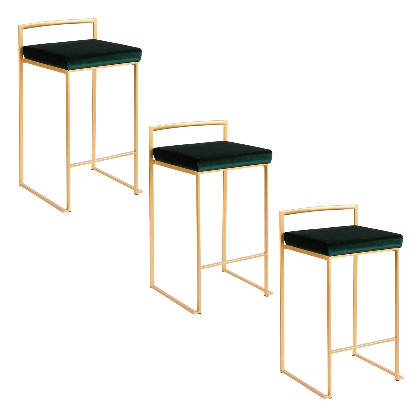 Fuji - Contemporary / Glam Design Counter Stool (Set of 2) Lumi Source