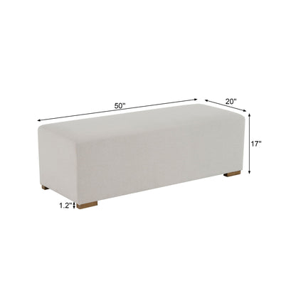 Simple Long Ottoman For Living Room - White Noble House