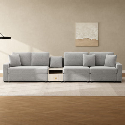 Modular Sofa Couch With Storage Armrest And Center Console Noble House