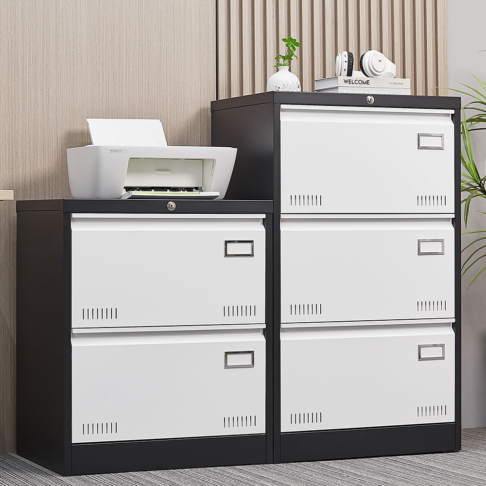 2 Drawer Metal Lateral File Cabinet With Lock, Office Vertical Files Cabinet For Home Office