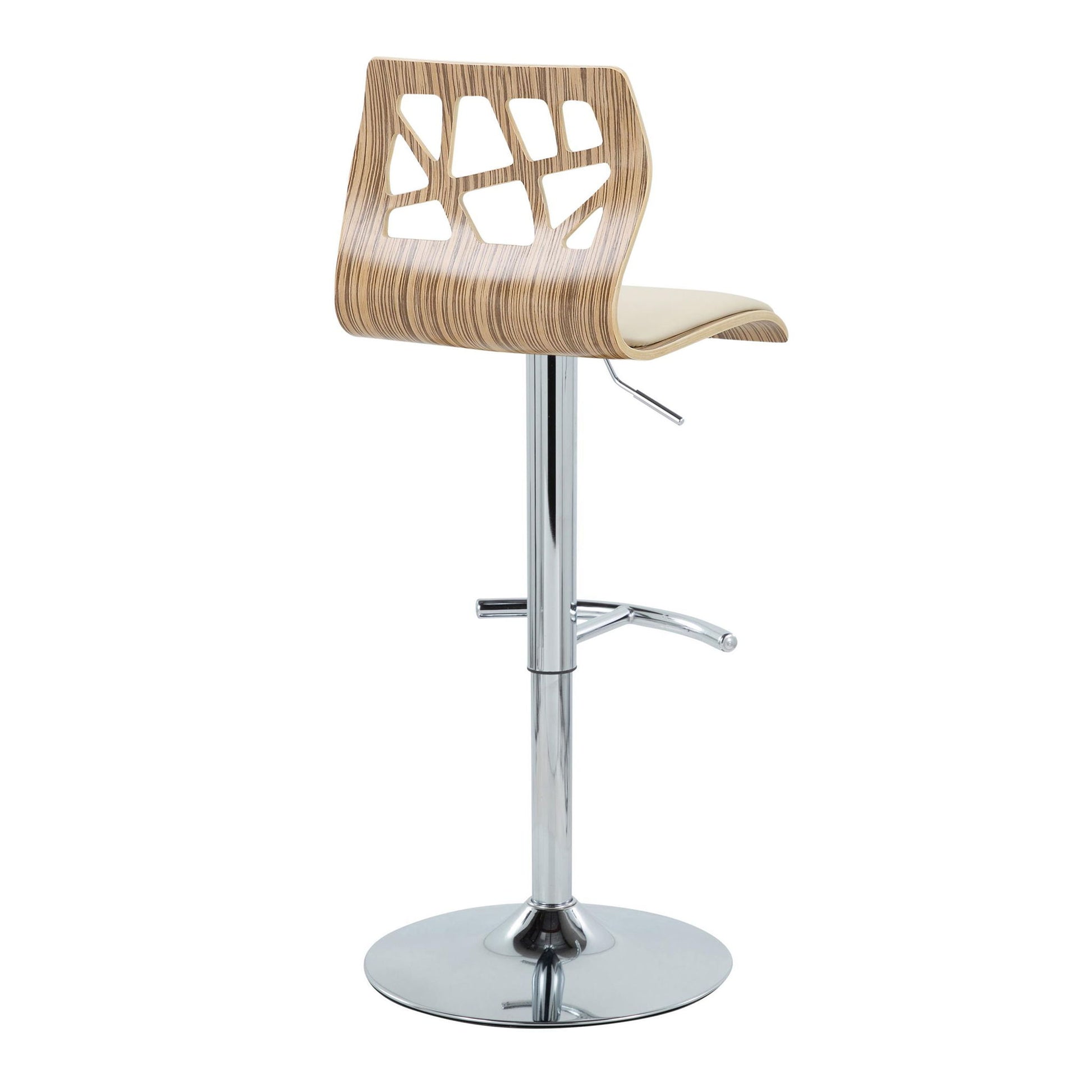 Folia - Mid Century Modern Adjustable Barstool With Swivel With Rounded T Footrest (Set of 2) Lumi Source