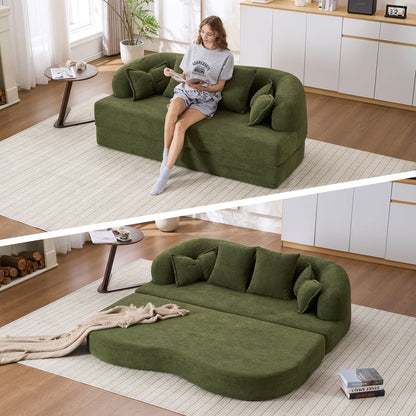 Foldable Sofa Bed, Boneless Couch Convertible Sleeper With 4 Pillows Home Essentials