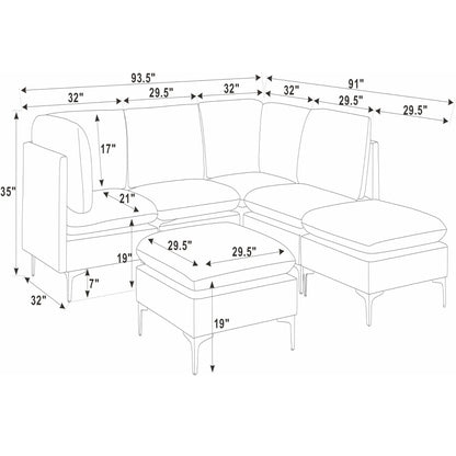Upholstered Modular Sectional & Tall Legs Home Essentials