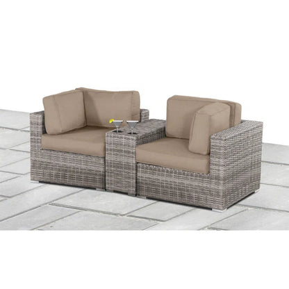 Handcrafted Outdoor Loveseat With Wicker Seating LSI Patio Furniture
