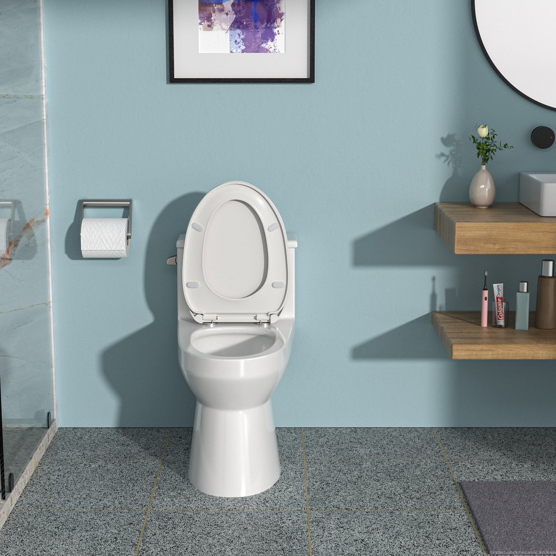 Sleek 1 Piece Toilet With Single Flush And Soft Closing Seat - White Daily Nest