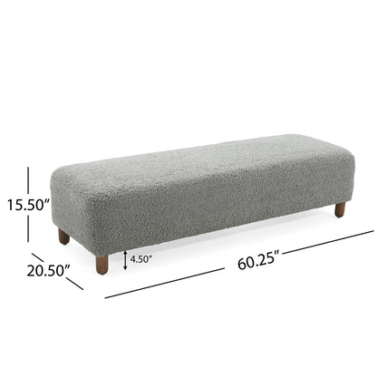 Contemporary Ottoman With Foam Cushion And Durable Upholstery Noble House
