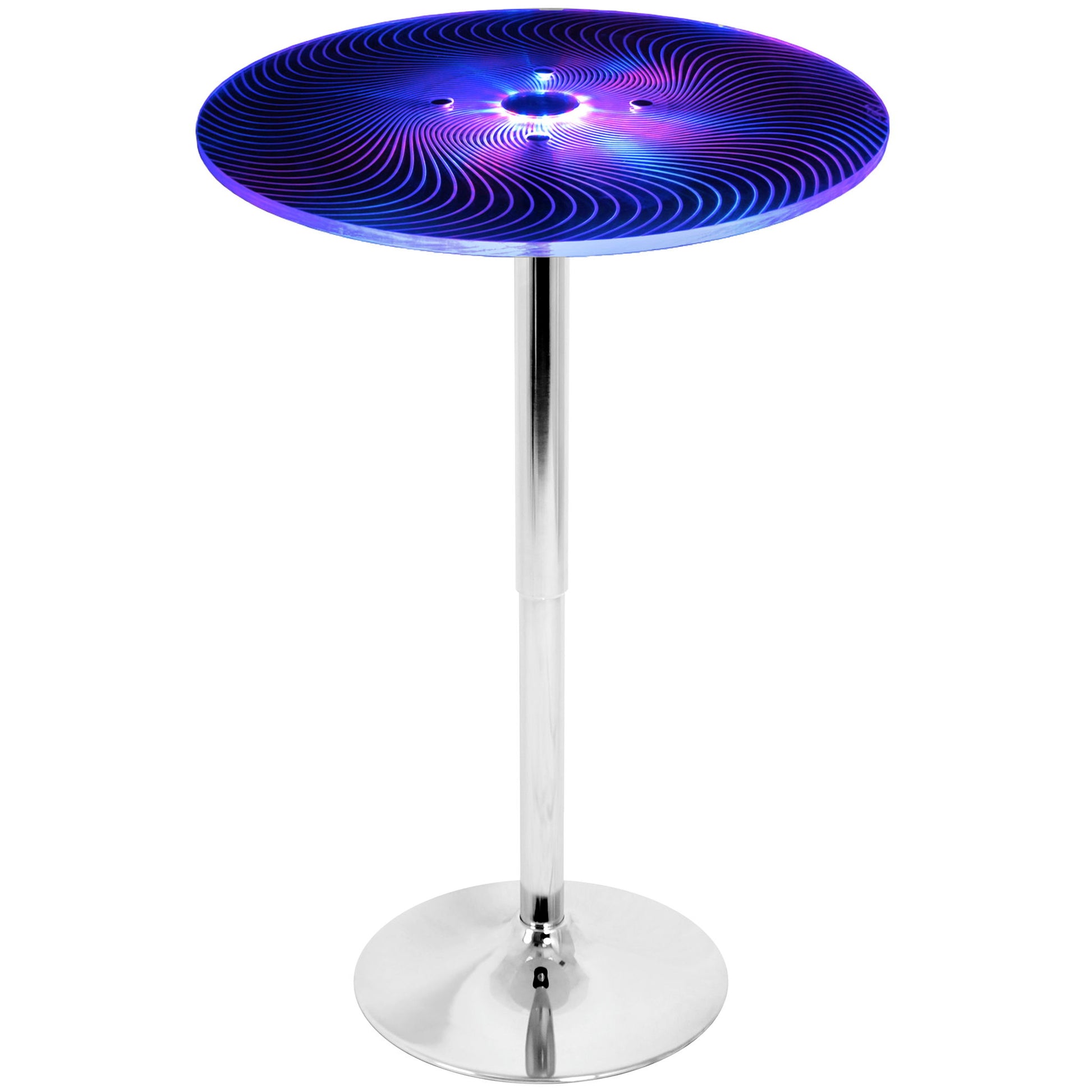 Spyra - Contemporary Light Up Adjustable Bar Table - Multi Lumi Source