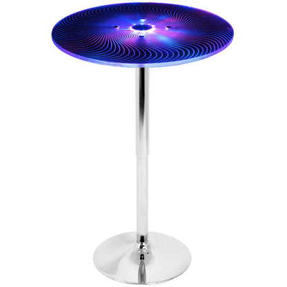 Spyra - Contemporary Light Up Adjustable Bar Table - Multi Lumi Source