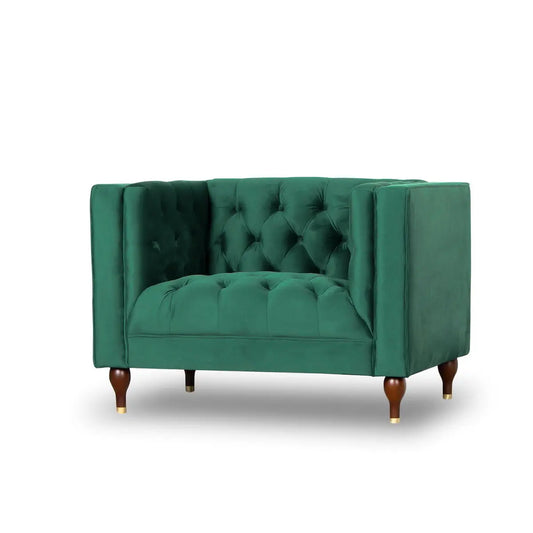 Evelyn - Mid-Century Modern Tufted Back Velvet Lounge Chair Ashcroft Furniture