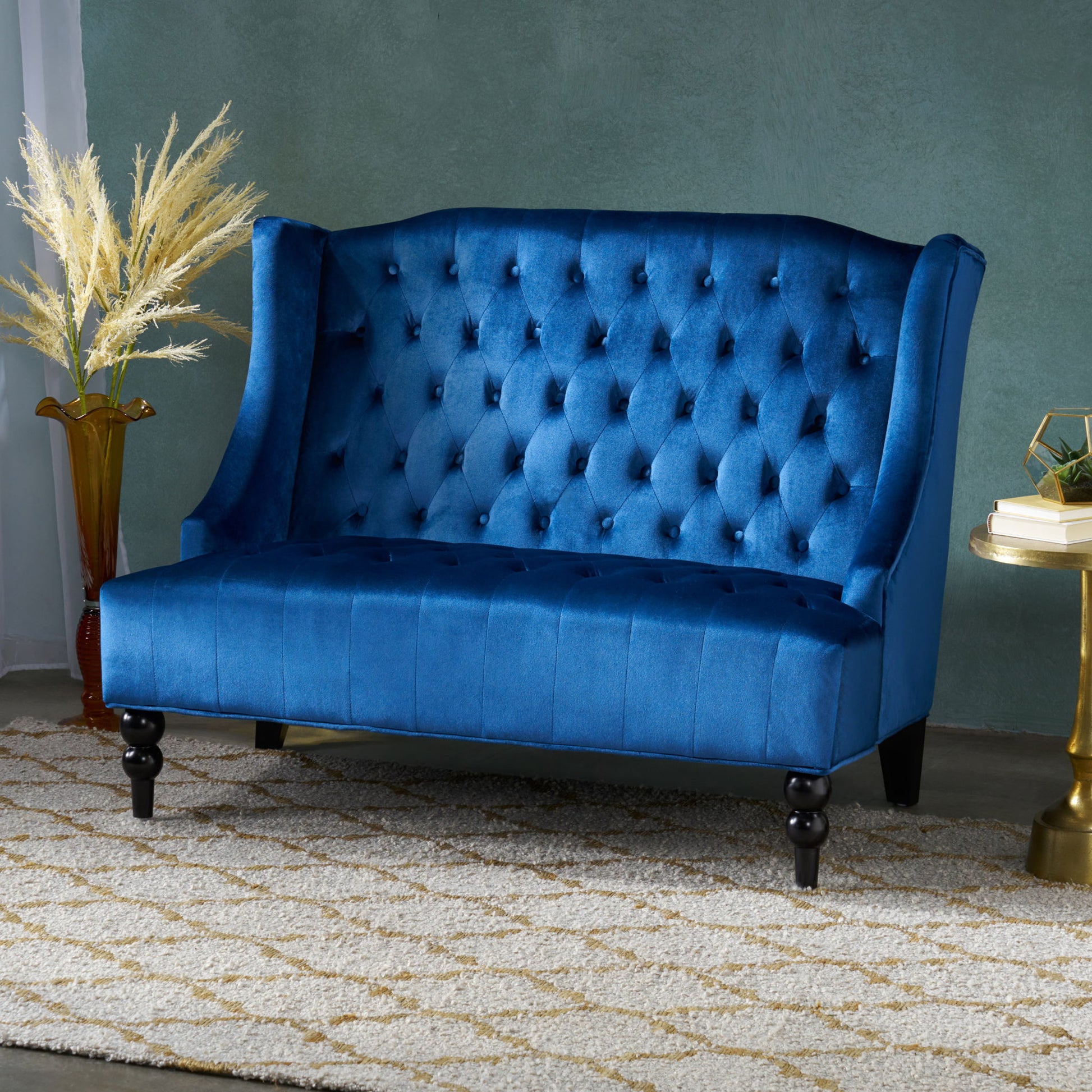 Nurturing - Upholstered Loveseat With Wing Back And Diamond Tufting Noble House