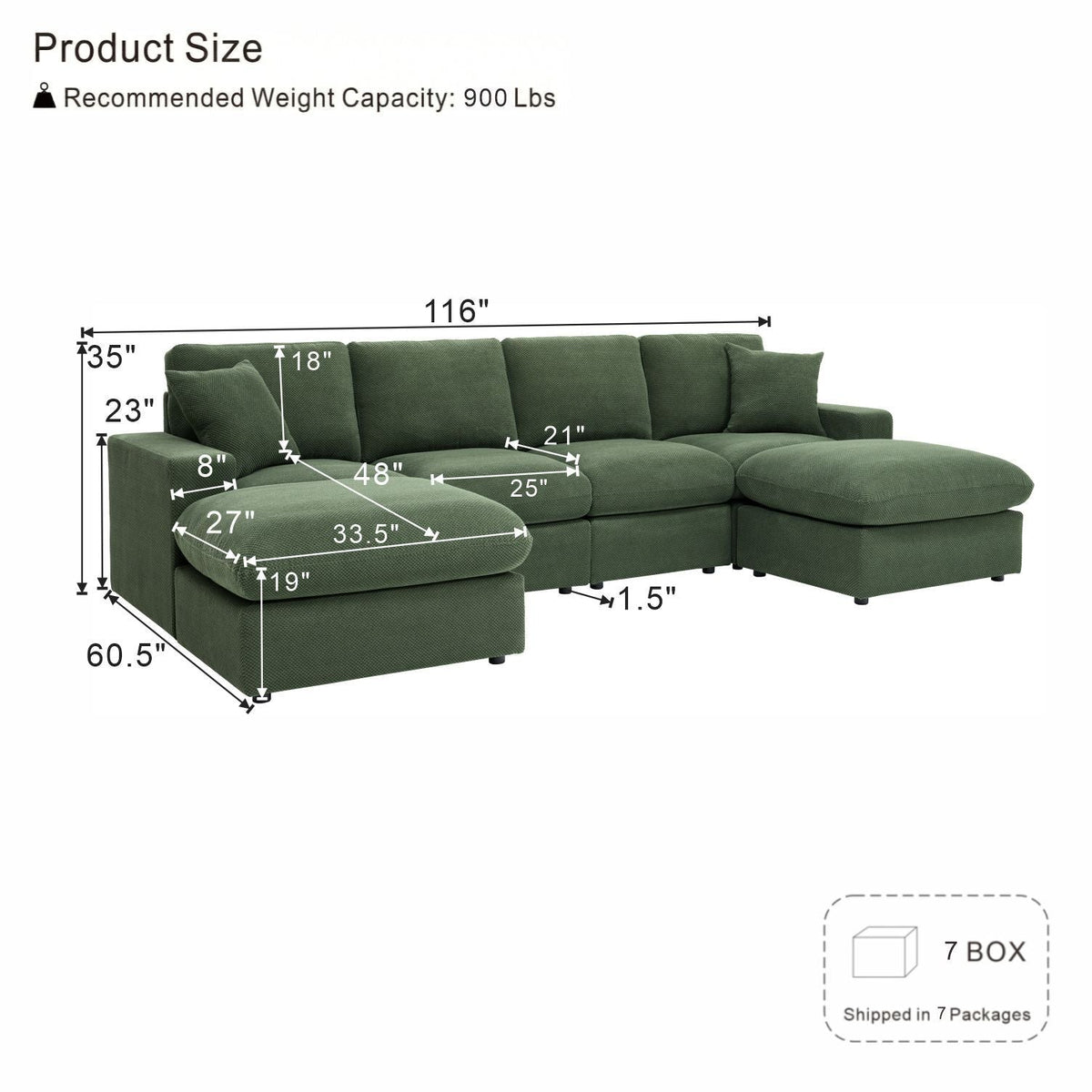 Sectional With 2 Ottomans Home Essentials