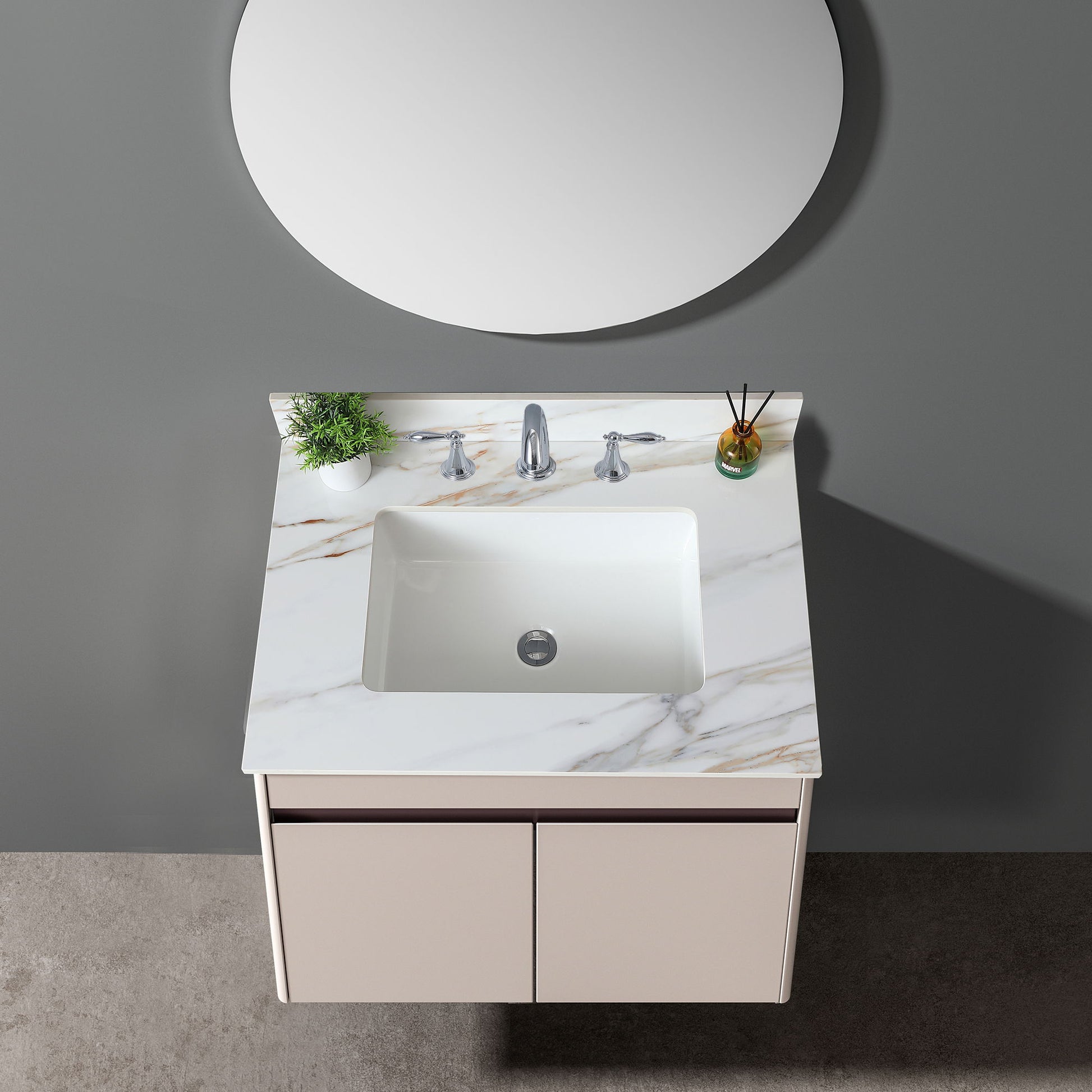 Vanity Top With Undermount Sink And Backsplash, Sintered Stone Daily Nest