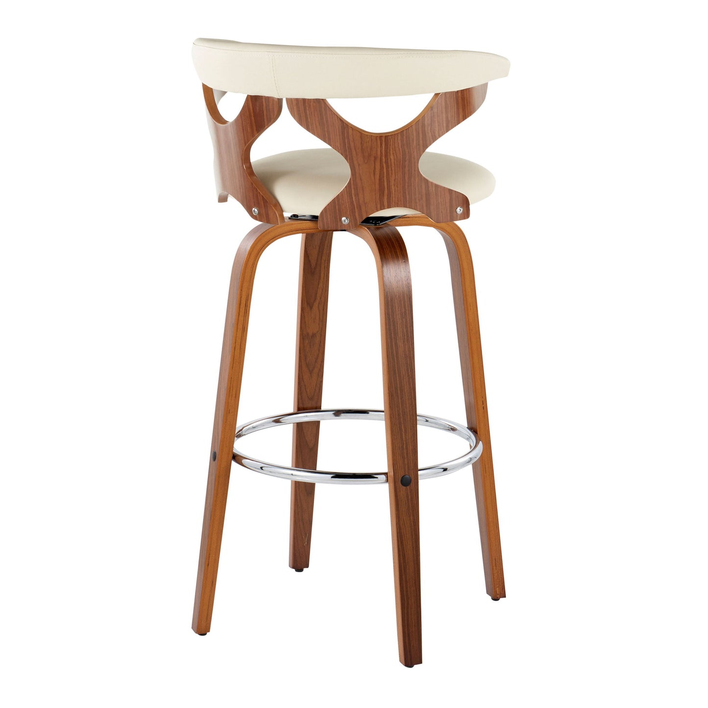 Gardenia - Mid Century Modern Fixed Height Barstool With Swivel With Round Footrest (Set of 2) Lumi Source
