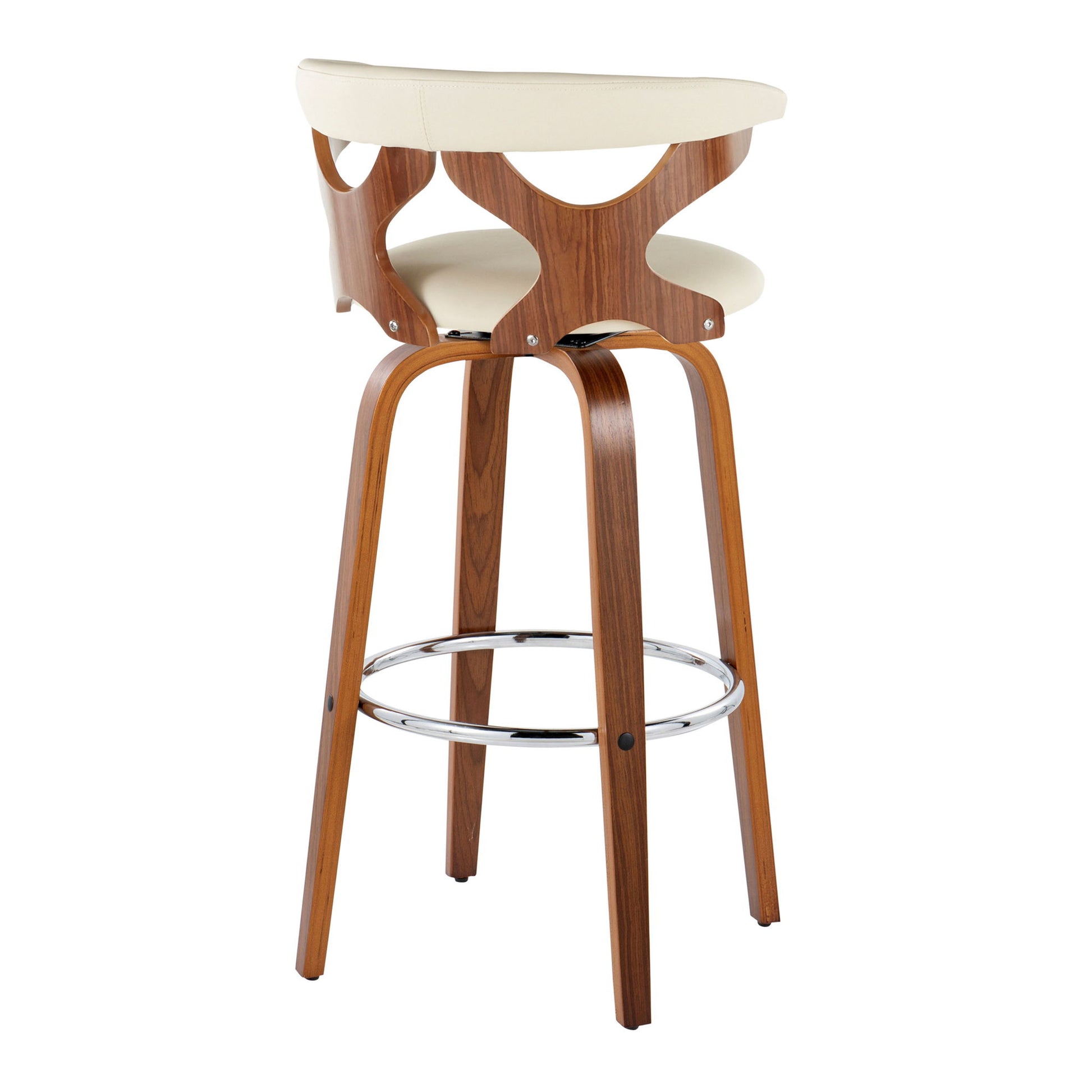 Gardenia - Mid Century Modern Fixed Height Barstool With Swivel With Round Footrest (Set of 2) Lumi Source