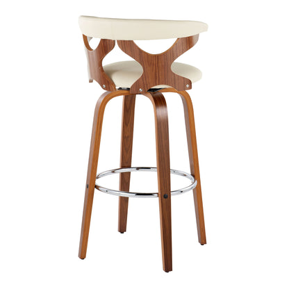 Gardenia - Mid Century Modern Fixed Height Barstool With Swivel With Round Footrest (Set of 2) Lumi Source