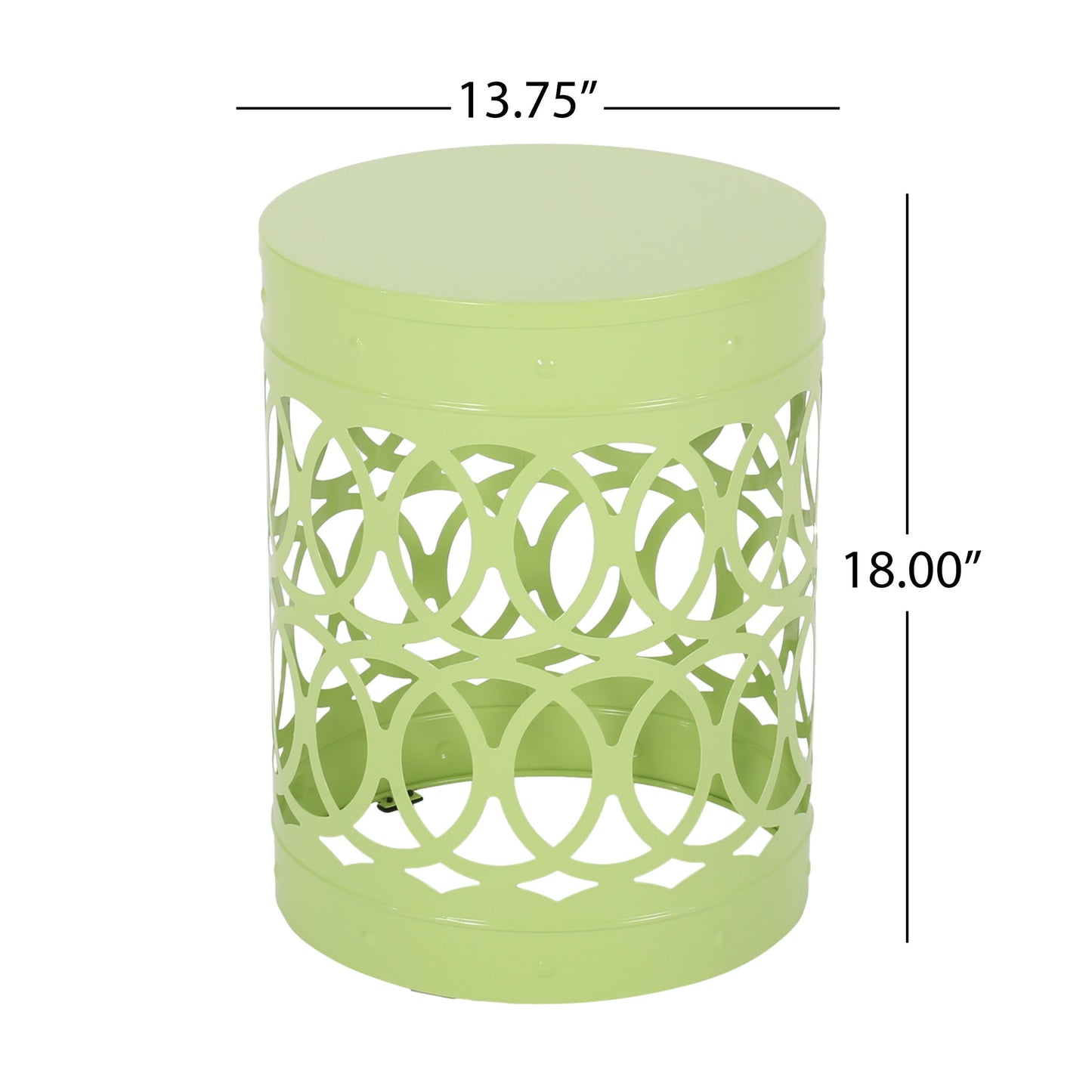 Outdoor Metal Large End Table, Modern Design Noble House