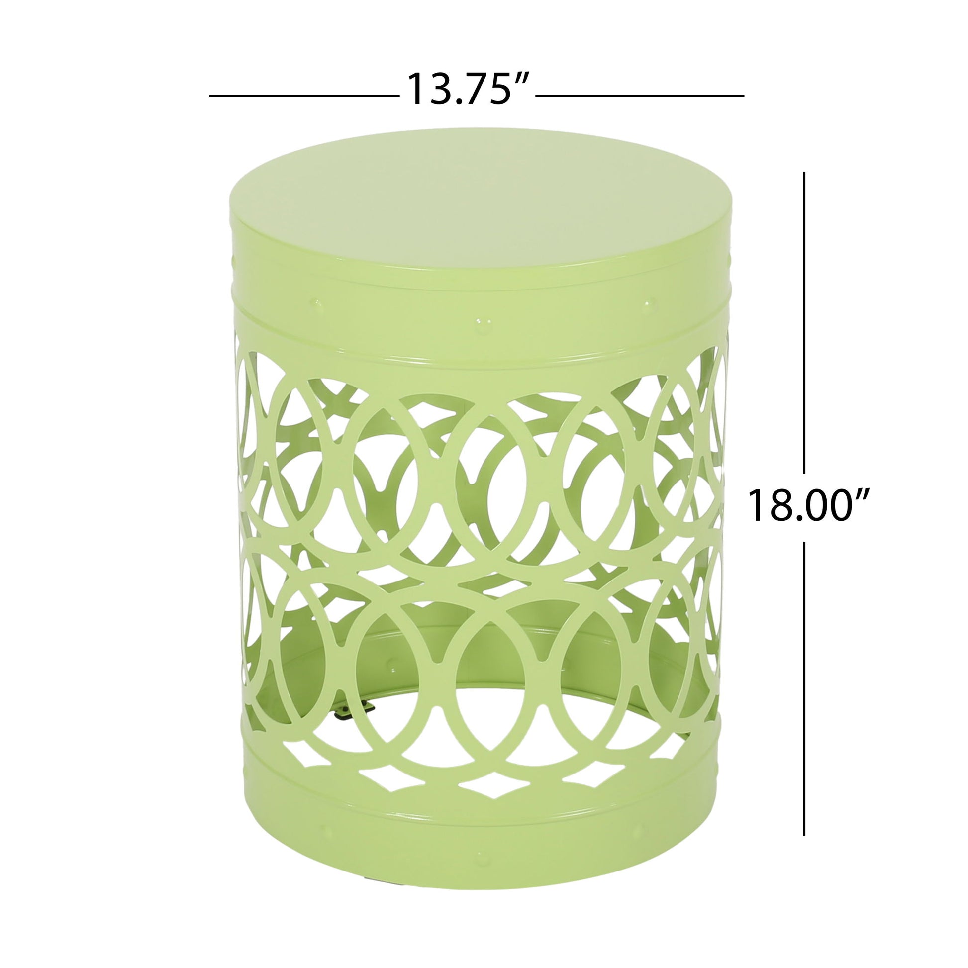 Outdoor Metal Large End Table, Modern Design Noble House
