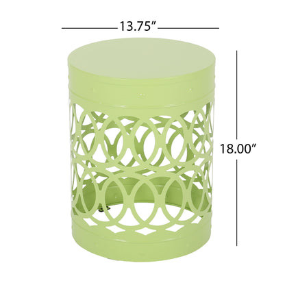 Outdoor Metal Large End Table, Modern Design Noble House