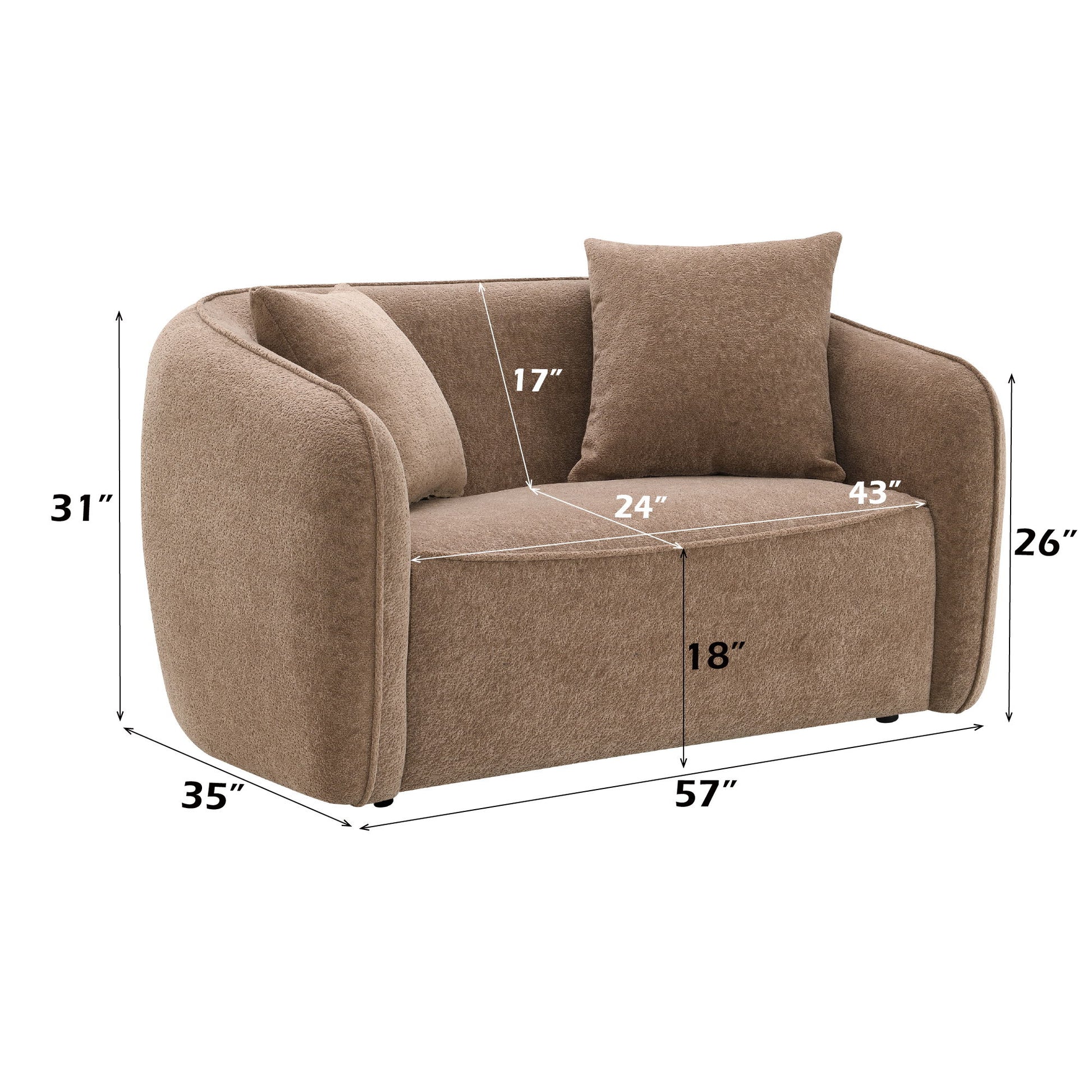 Keith - Loveseat With 2 Matching Color Toss Pillows Acme