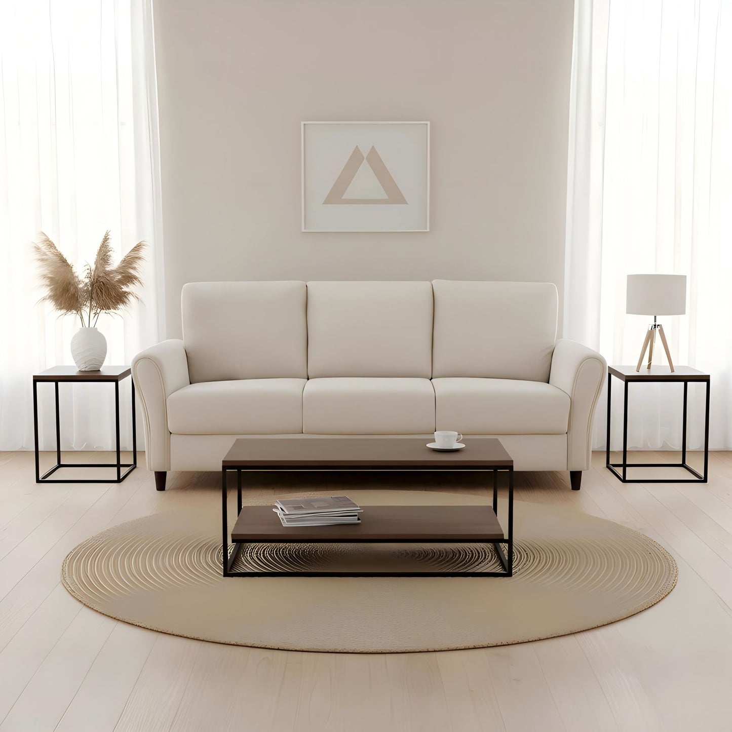 Patricia - Curved Arm 3 Seater Sofa US Pride