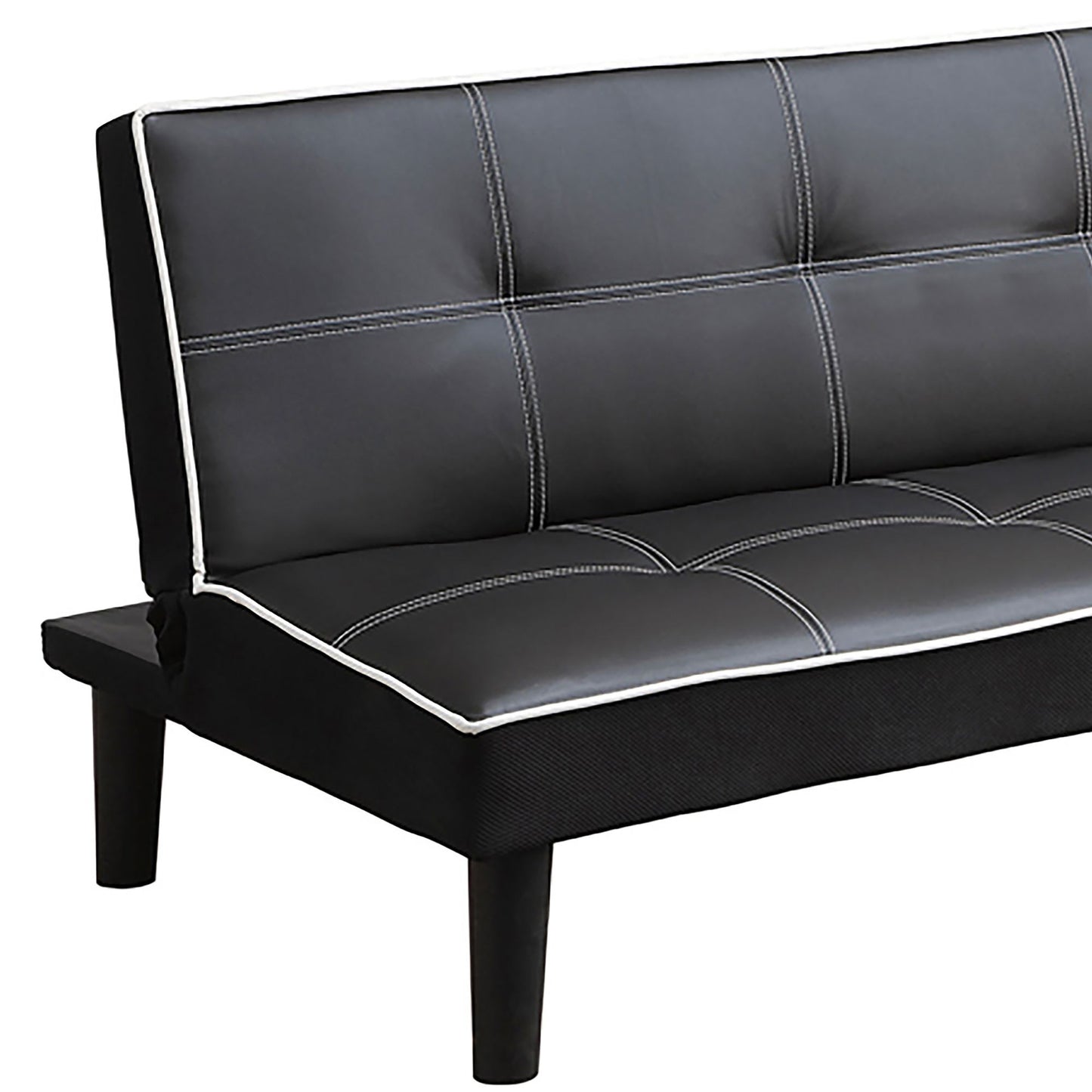 Cranston - Armless Sofa Bed With Contrast Piping - Black Furniture Max