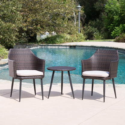 Kenneth - 3 Pieces Chat Set Outdoor Furniture - Brown Multi Noble House