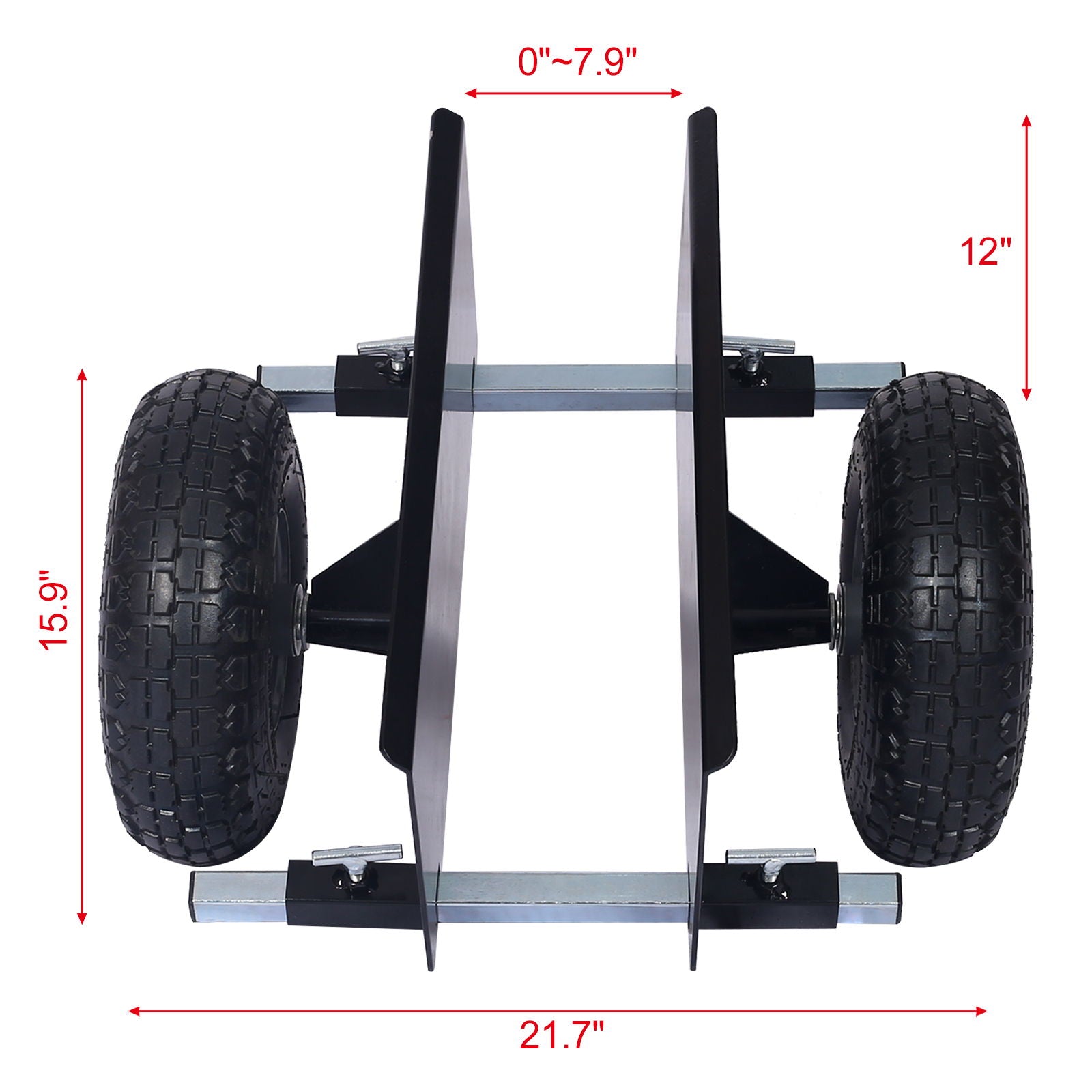 Heavy Duty 600Lb Panel Dolly With 10In. Pneumatic Wheels Alloy Steel - Black Daily Nest