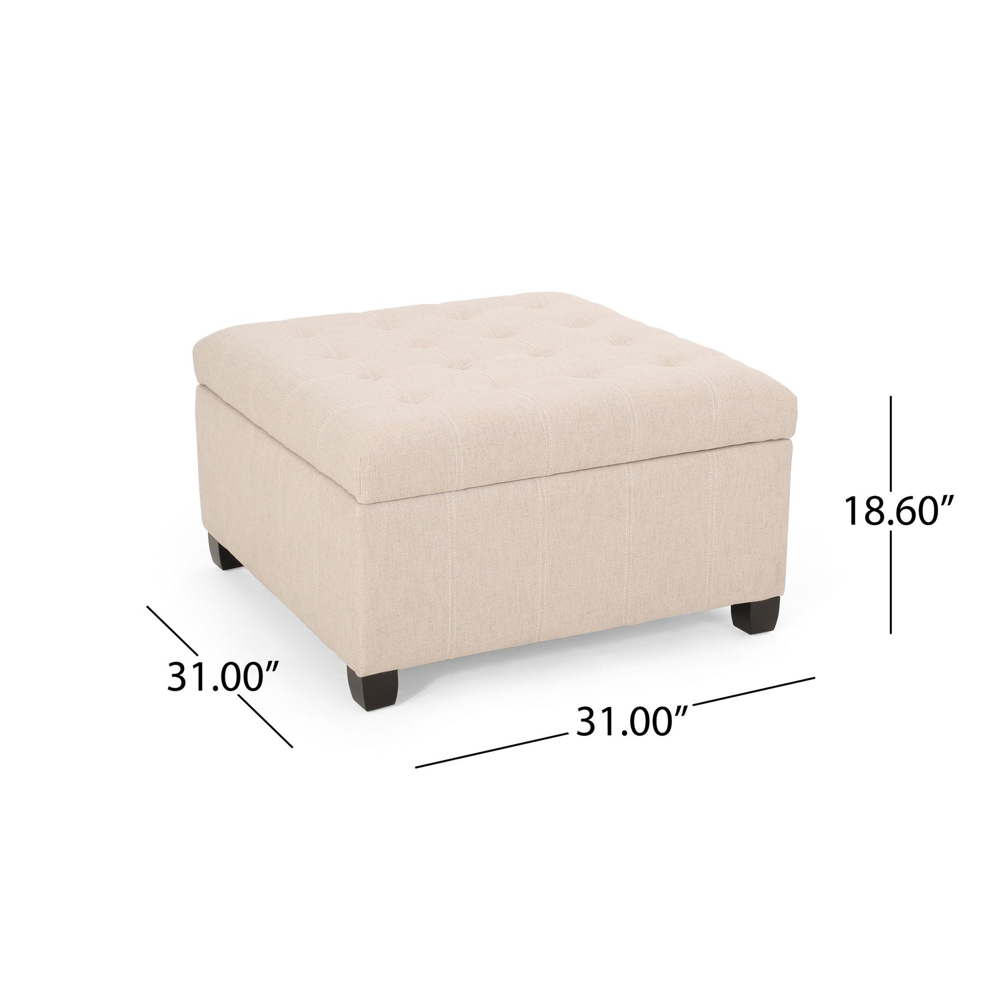 Isabella - Contemporary Ottoman With Storage Noble House