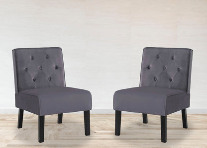Reese - Living Room Armless Button Tufted Pattern Accent Chair (Set of 2) US Pride