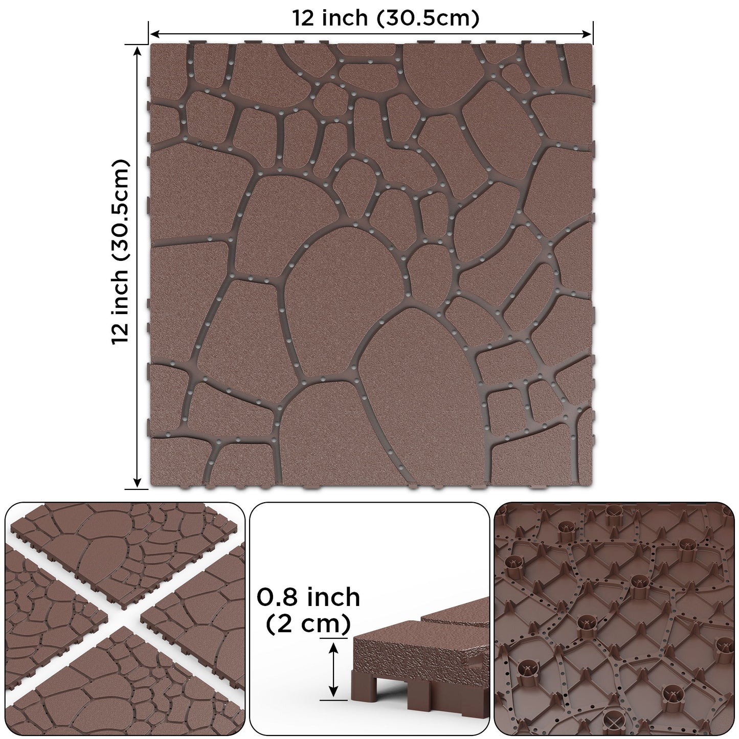 Stone Texture Patio Deck Tiles, Diy Module Interlocking Decking Floor Tiles Daily Nest