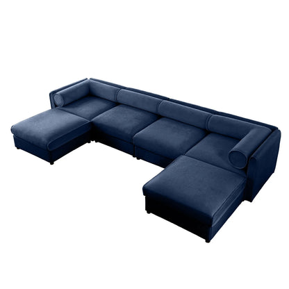 Contemporary Elegant White Chenille Sofa With Storage And Ottoman Home Essentials